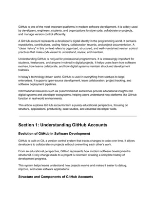Mastering GitHub Accounts and Clean Development History for Software ...