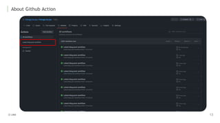 About Github Action
.github/workflows > YAML
 