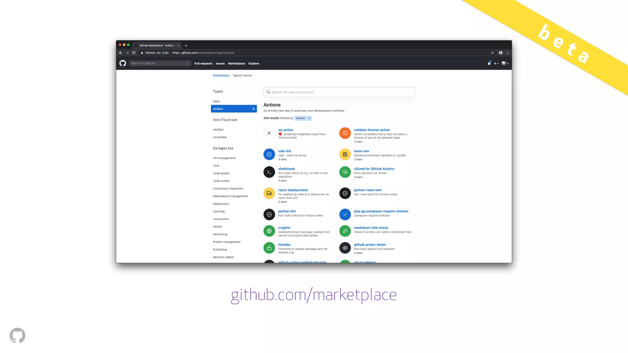 github.com/marketplace
b e t a
 