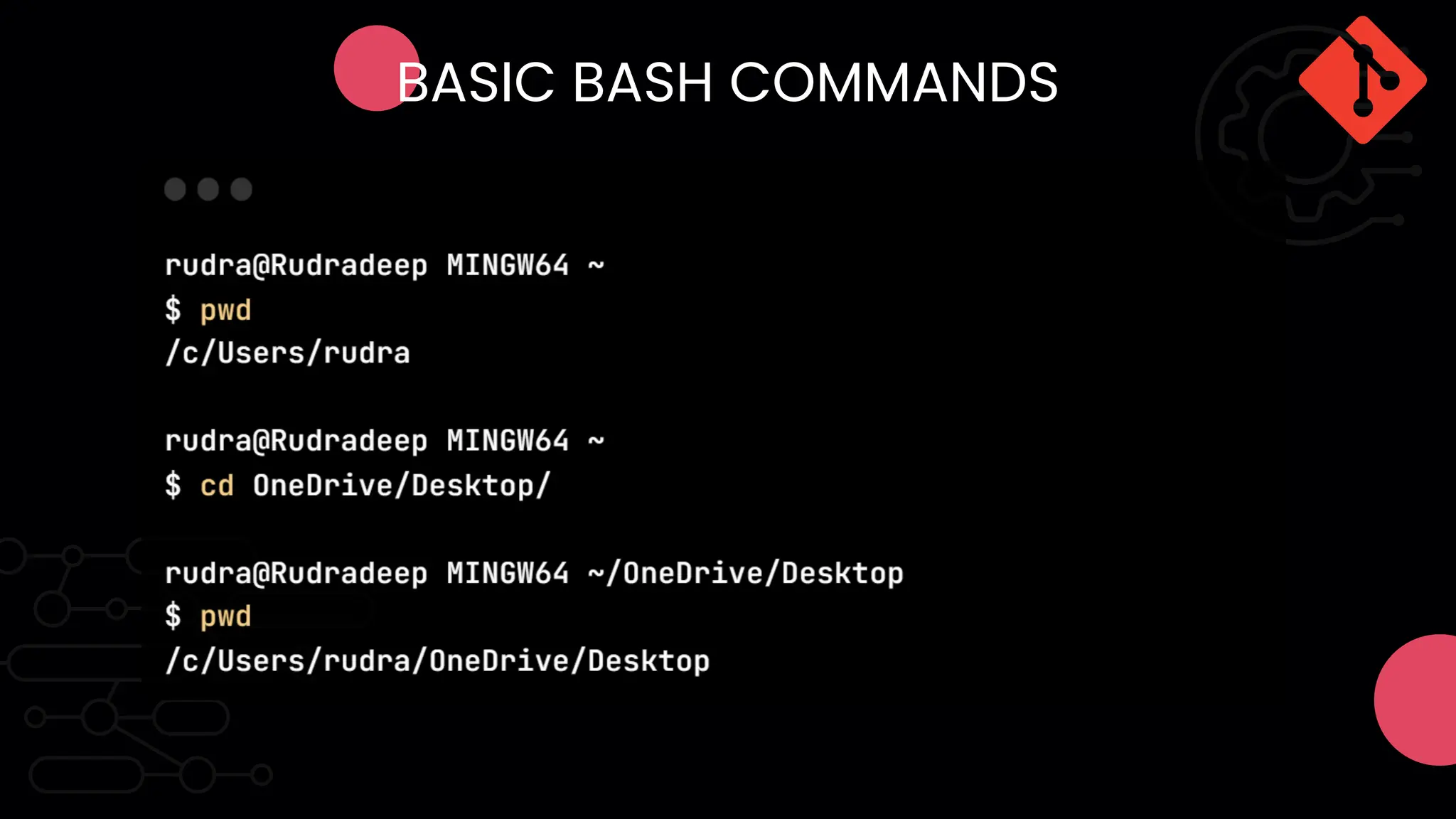 BASIC BASH COMMANDS
 