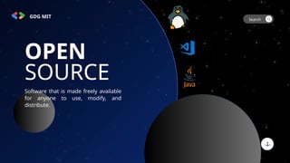 GitHub and Open Source - GDGoC MIT Anna University | PPT
