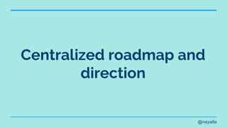 @nayafia
Centralized roadmap and
direction
 