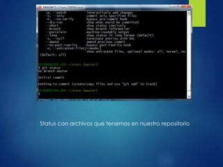 Status con archivos que tenemos en nuestro repositorio