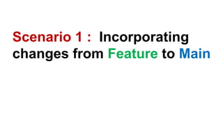 Scenario 1 : Incorporating
changes from Feature to Main
 