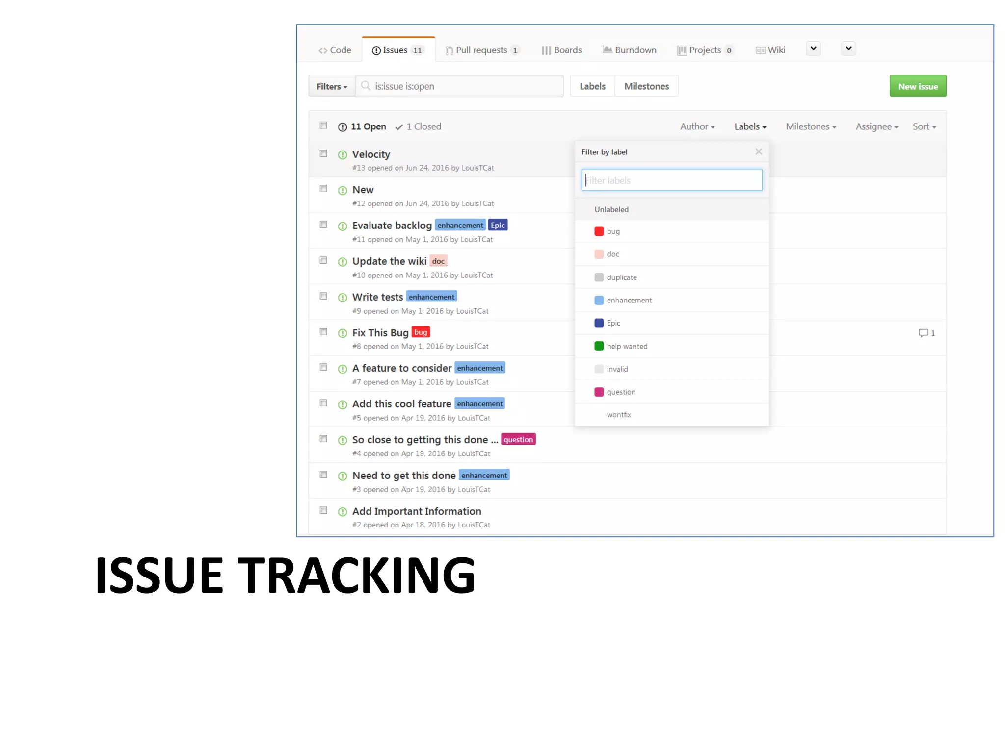 ISSUE TRACKING
 