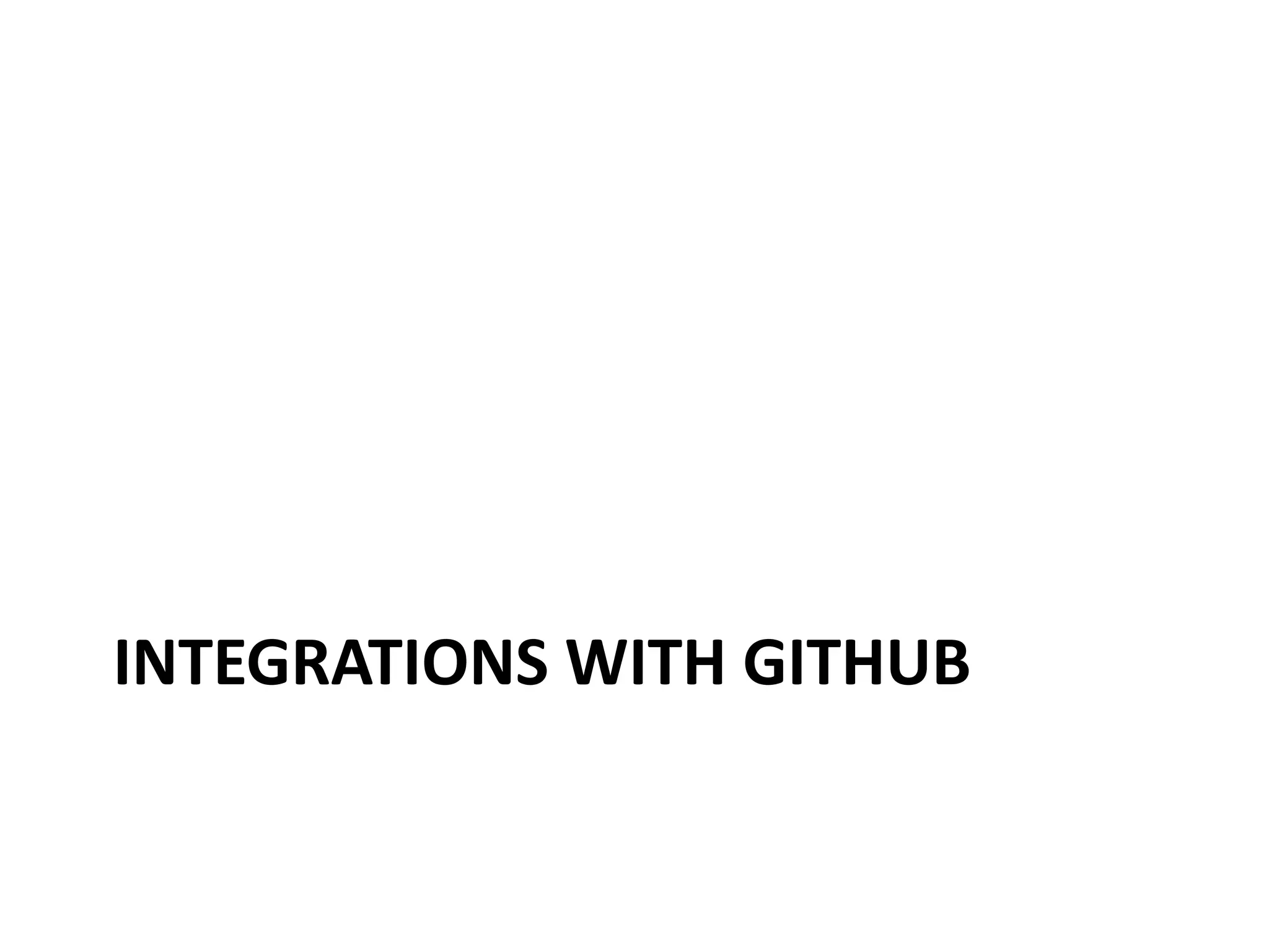INTEGRATIONS WITH GITHUB
 