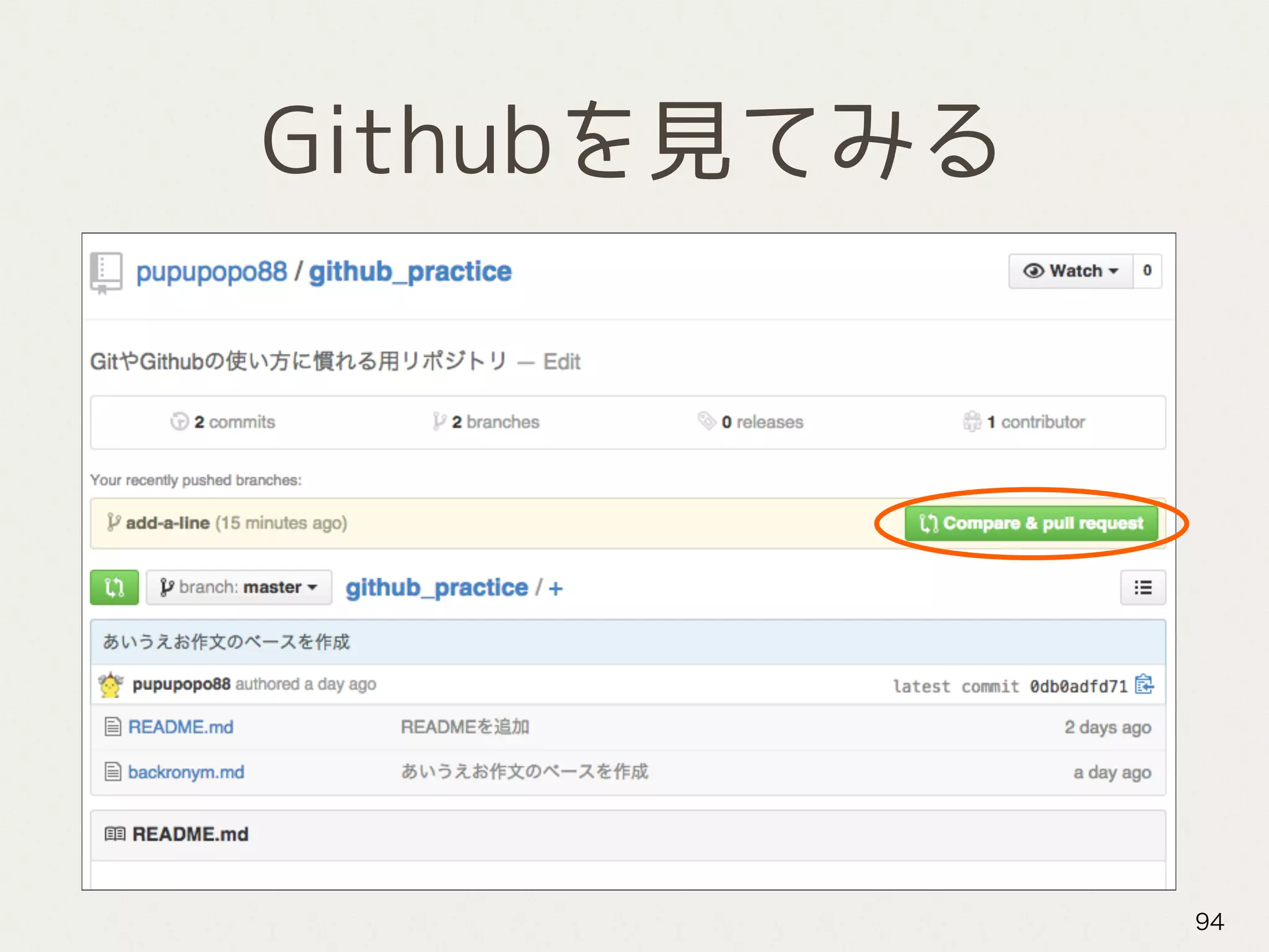 Githubを見てみる
94
 