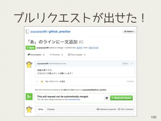 プルリクエストが出せた！
100
 