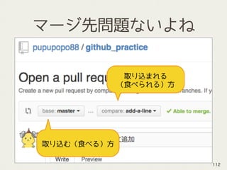 取り込む（食べる）方
取り込まれる
（食べられる）方
マージ先問題ないよね
112
 
