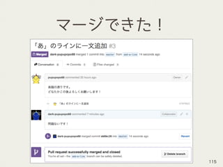 マージできた！
115
 