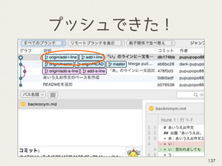 プッシュできた！
137
 