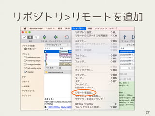 リポジトリ>リモートを追加
27
 