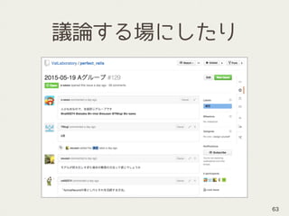 議論する場にしたり
63
 