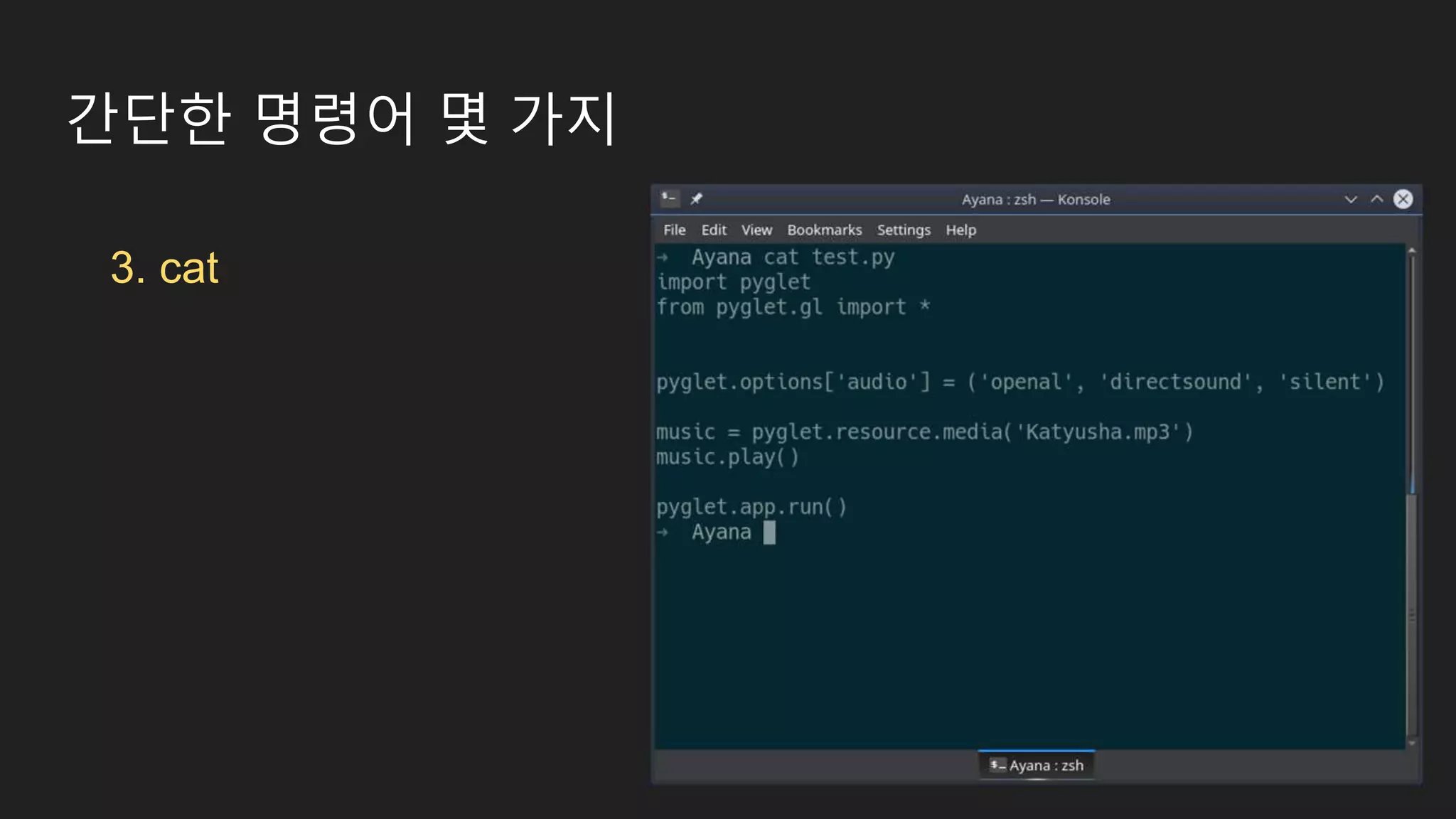 간단한 명령어 몇 가지 3. cat 