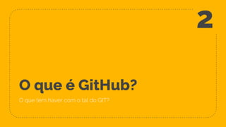 O que é GitHub?
O que tem haver com o tal do GIT?
2
 