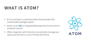 Comprehensive Introduction to Git, GitHub, and Atom for Scientists | PDF