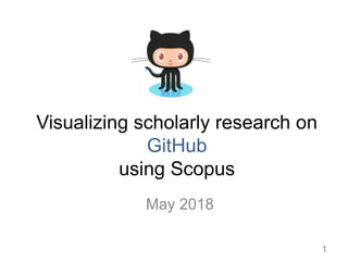 Visualizing scholarly research on
GitHub
using Scopus
May 2018
1
 