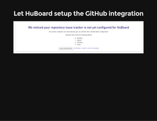 Let HuBoard setup the GitHub integration
 
