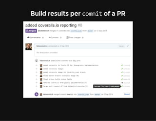 Build results per commit of a PR
 