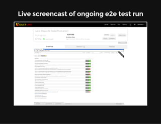 Live screencast of ongoing e2e test run
 