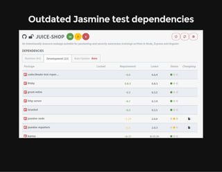 Outdated Jasmine test dependencies
 