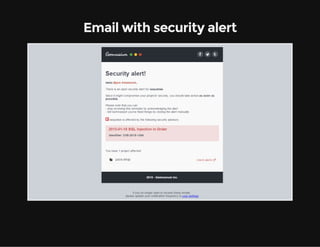 Email with security alert
 