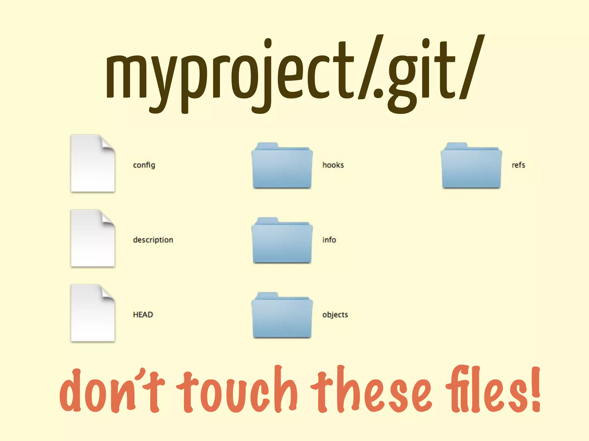 myproject/.git/


don’t touch these ﬁles!
 