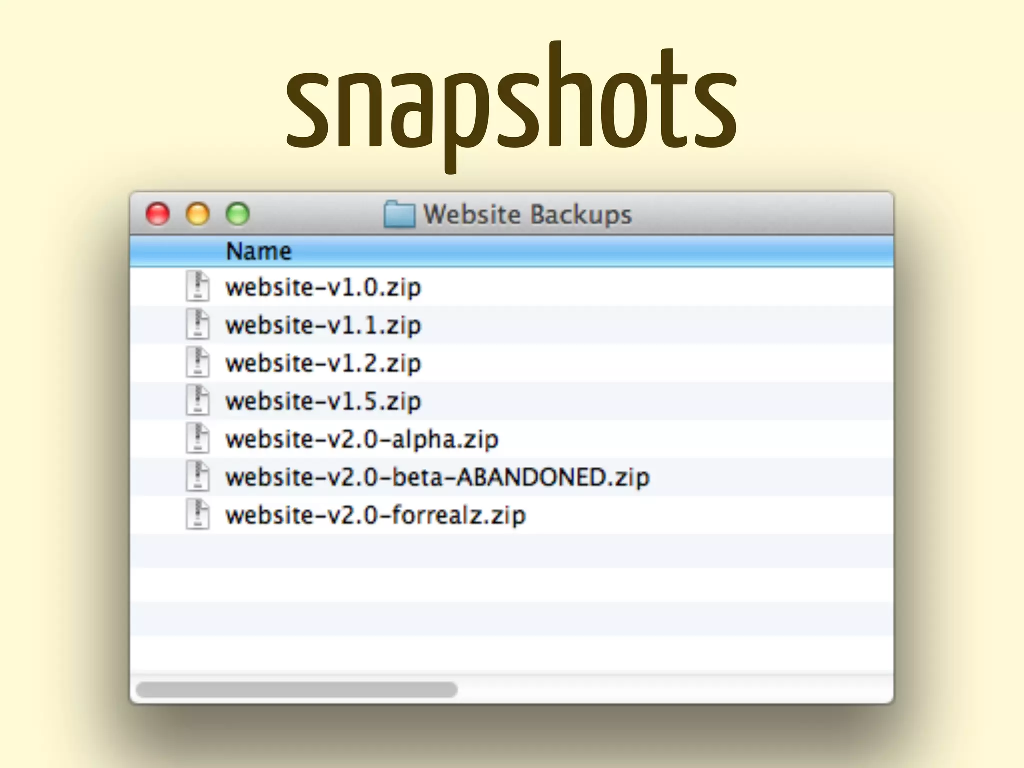 snapshots
 