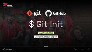 $ Git Init
Suvin Nimnaka.
GitHub Campus Expert.
Pages 01
 