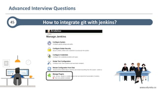 www.edureka.co
Advanced Interview Questions
How to integrate git with jenkins?45
 