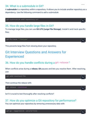 Git Interview Questions PDF By ScholarHat | PDF
