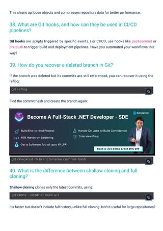 Git Interview Questions PDF By ScholarHat | PDF