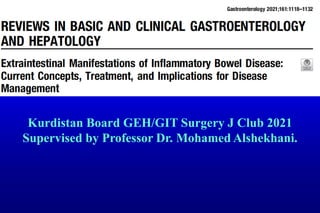 Kurdistan Board GEH/GIT Surgery J Club 2021
Supervised by Professor Dr. Mohamed Alshekhani.
 