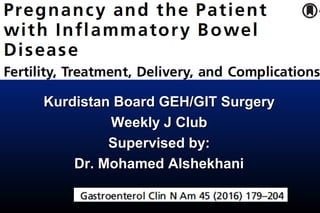 Kurdistan Board GEH/GIT SurgeryKurdistan Board GEH/GIT Surgery
Weekly J ClubWeekly J Club
Supervised by:Supervised by:
Dr. Mohamed AlshekhaniDr. Mohamed Alshekhani
 