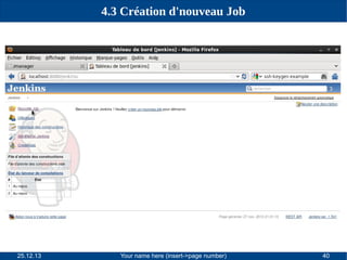 4.3 Création d'nouveau Job

25.12.13

Your name here (insert->page number)

40

 
