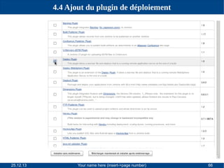 4.4 Ajout du plugin de déploiement

25.12.13

Your name here (insert->page number)

66

 