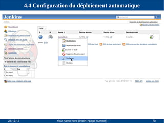 4.4 Configuration du déploiement automatique

25.12.13

Your name here (insert->page number)

70

 