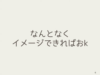 なんとなく
イメージできればおk
6
 