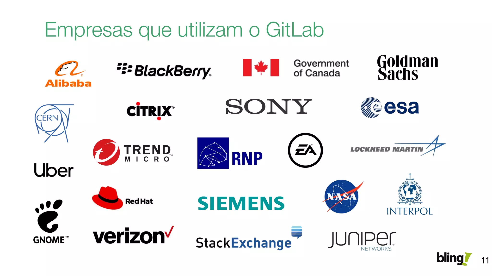 Empresas que utilizam o GitLab
11
 