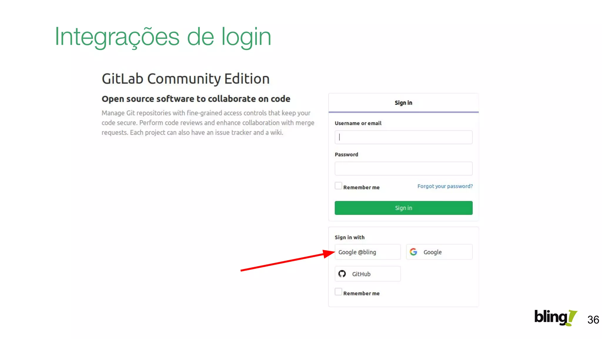 Integrações de login
36
 