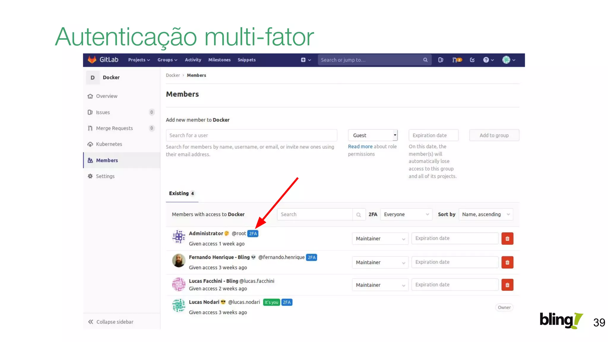 Autenticação multi-fator
39
 