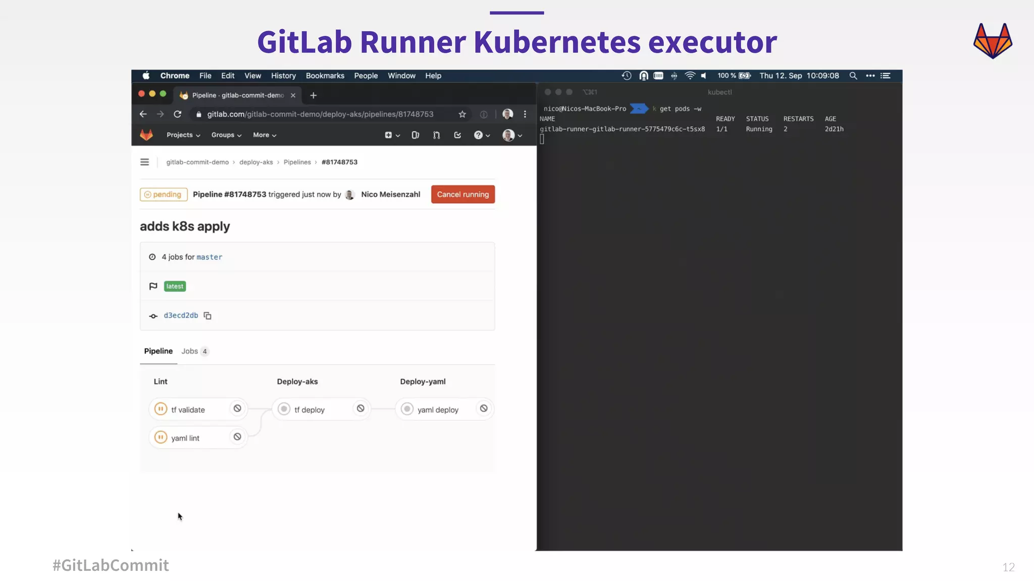 12#GitLabCommit GitLab Runner Kubernetes executor 