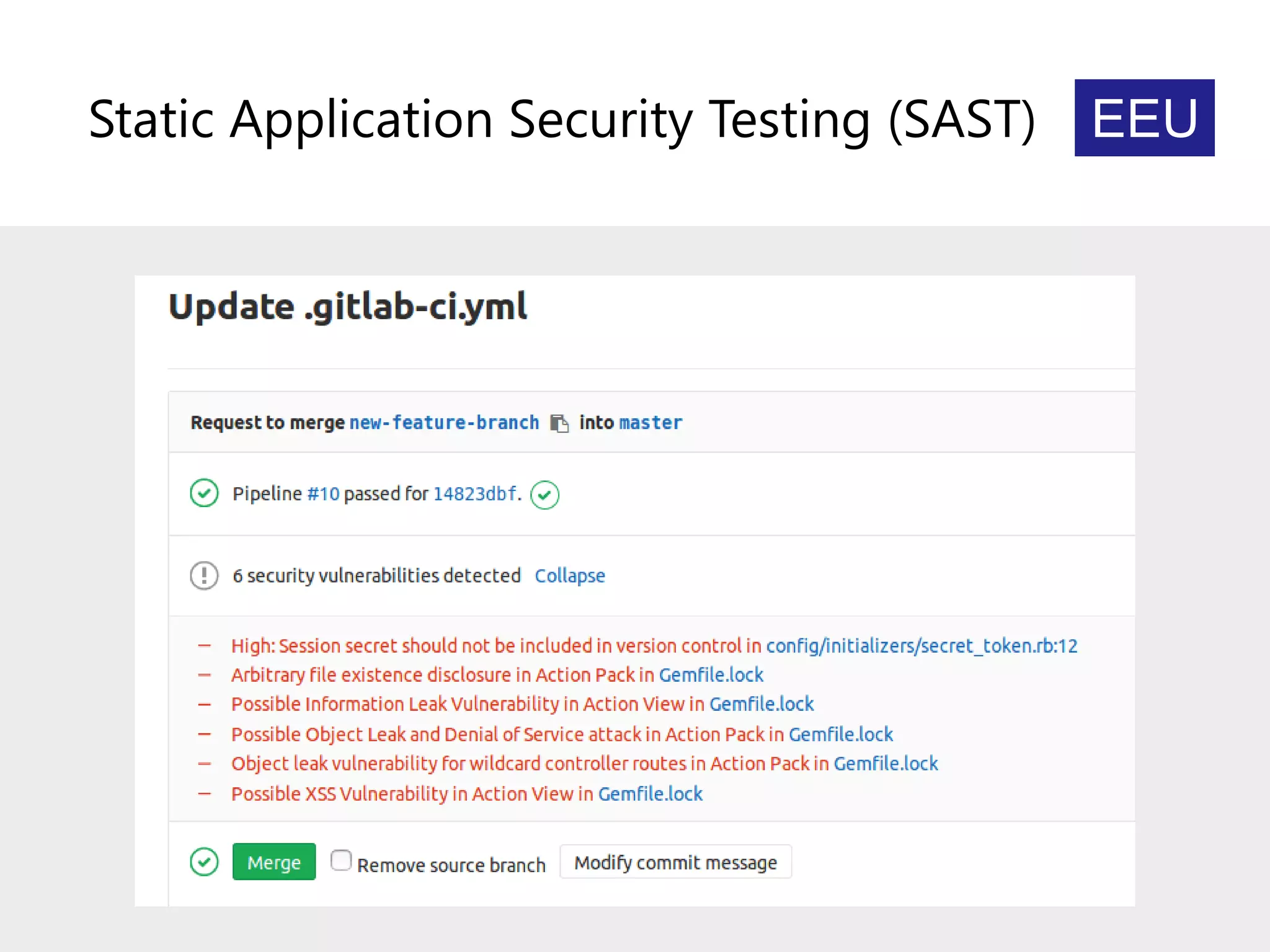 Static Application Security Testing (SAST) EEU
 