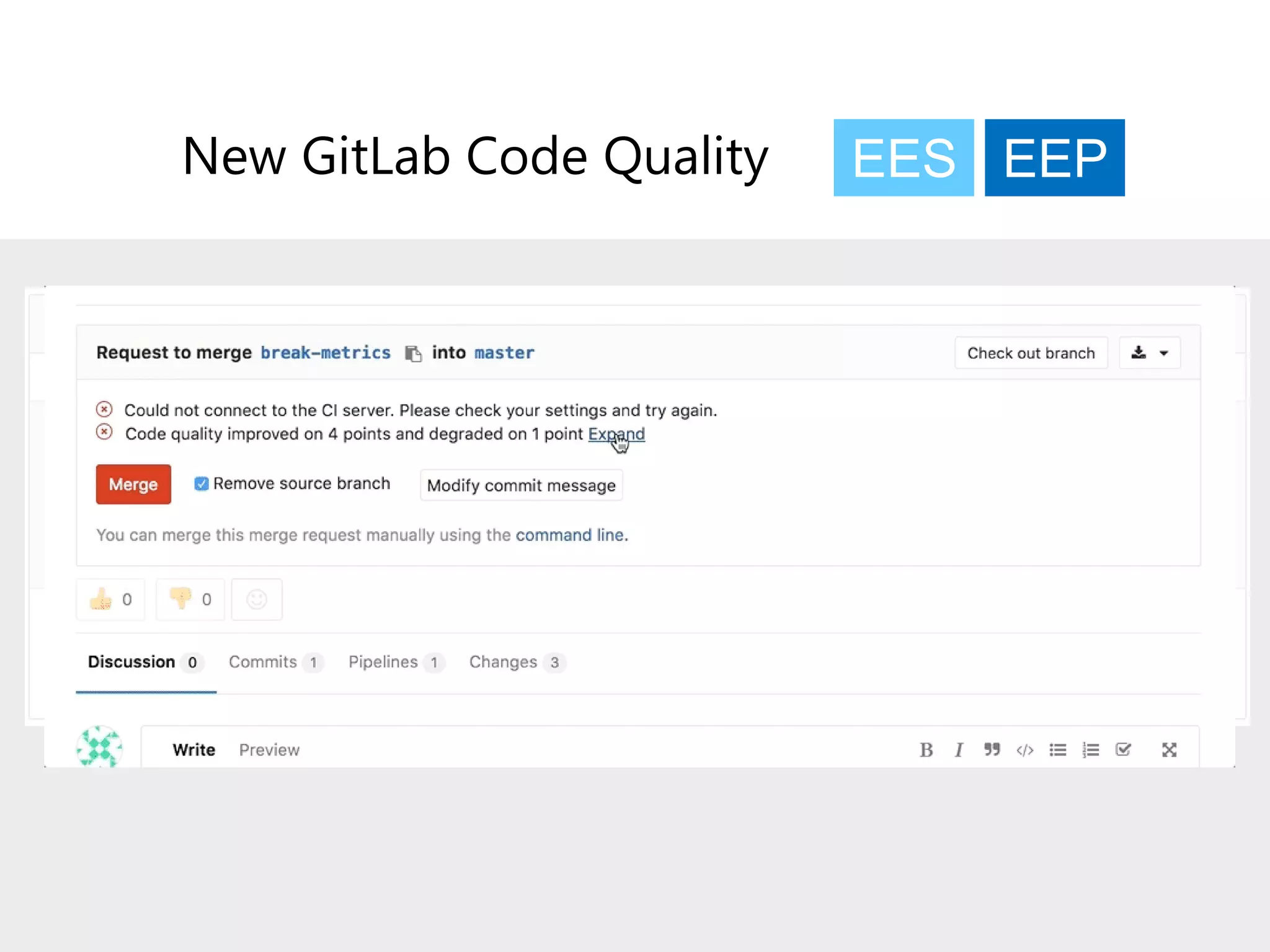 New GitLab Code Quality EES EEP
 