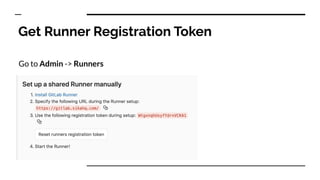Get Runner Registration Token
Go to Admin -> Runners
 