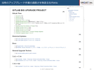 当時のアップグレード作業の過酷さを物語る社内Wiki
© 2017 UNICAST INC. 31
 