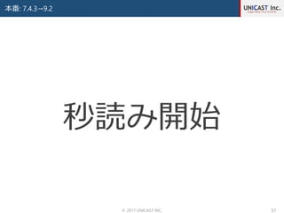 本番: 7.4.3→9.2
© 2017 UNICAST INC. 51
秒読み開始
 