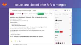 Issues are closed after MR is merged
 