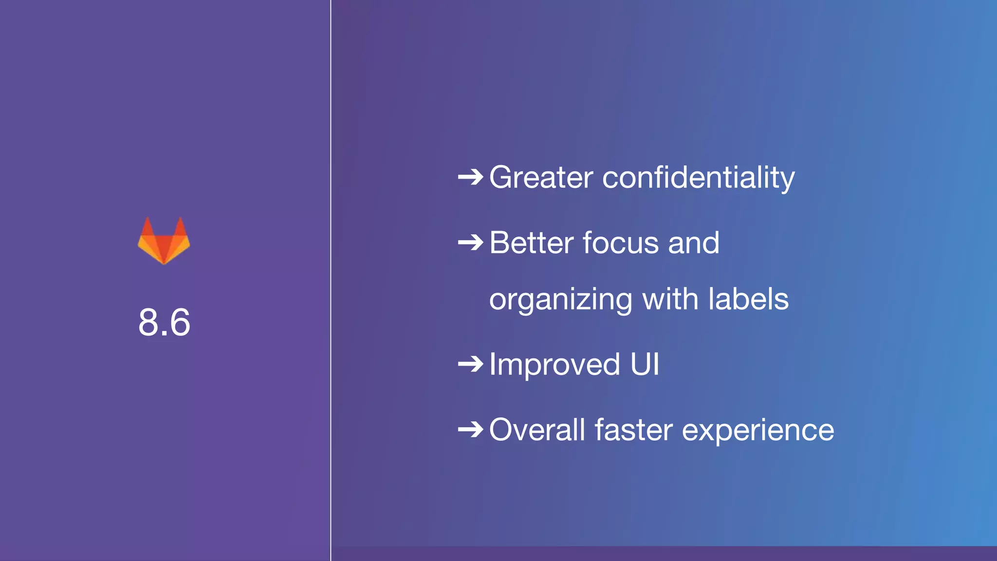 8.6
➔Greater confidentiality
➔Better focus and
organizing with labels
➔Improved UI
➔Overall faster experience
 