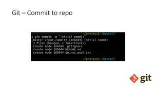 Git – Commit to repo
 